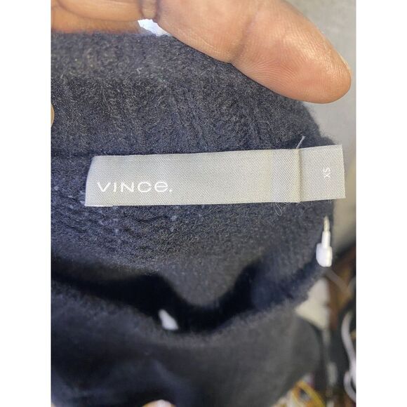 Vince Womens Shrunken Pullover Cashmere Sweater in Black Size XS - Picture 4 of 9